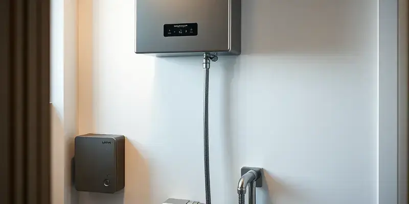 Modern tankless water heater installation